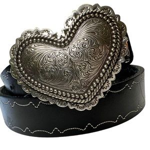 Brighton Womens Brown Heart Shaped Buckle Belt